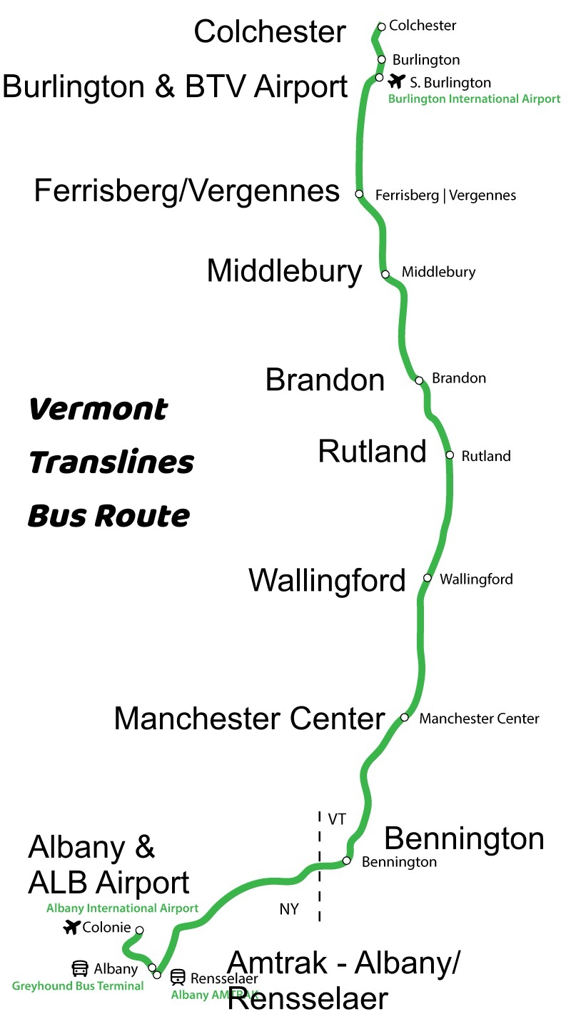 Vermont Translines Bus Route Map